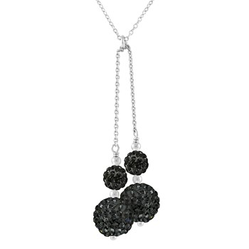 Collier - Cristal noir - Argent 925