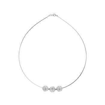Collier trilogie - Cristal blanc - Argent 925