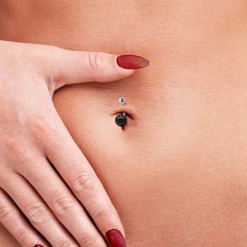 Piercing de nombril - Boule cristal - Argent 925