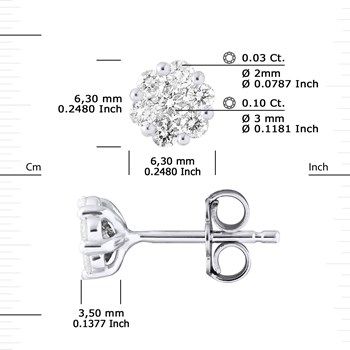 Clous d'Oreilles Diamant 0,70 Cts - Or Blanc