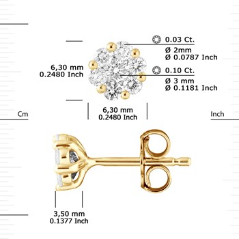 Clous d'Oreilles Diamant 0,70 Cts - Or jaune