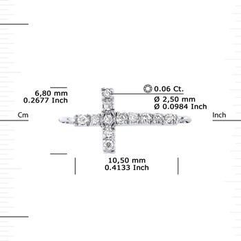 Bracelet CROIX Diamants 0,15 Cts Or Blanc