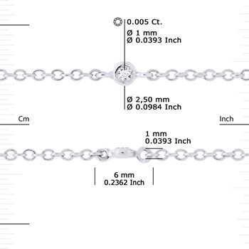 Bracelet Or Blanc alterné Diamants 0,05 Cts