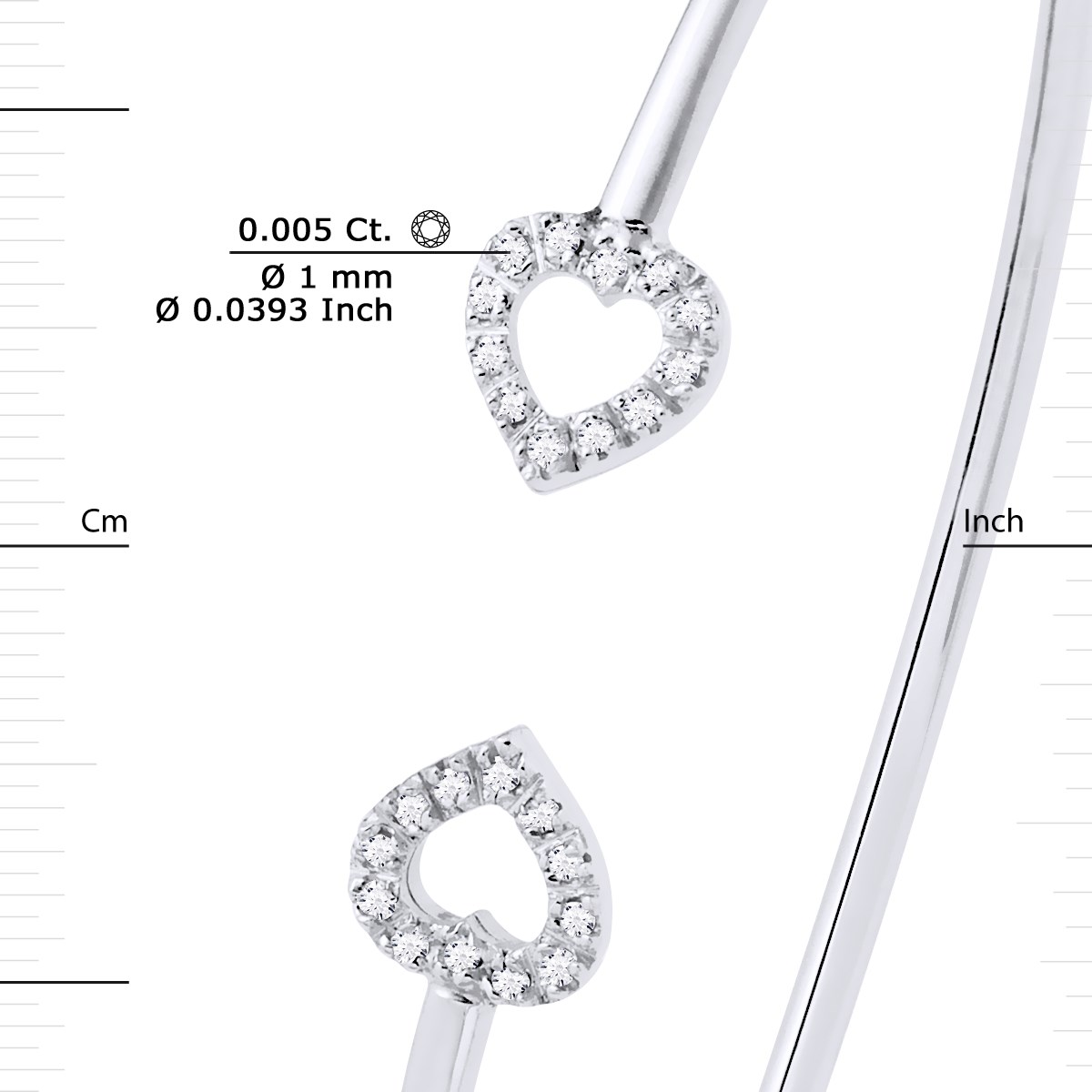 Bracelet Diamants 0,12 Cts LOVE Or Blanc - vue 3