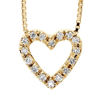 Collier HEART Diamants 0,070 Cts Or Jaune