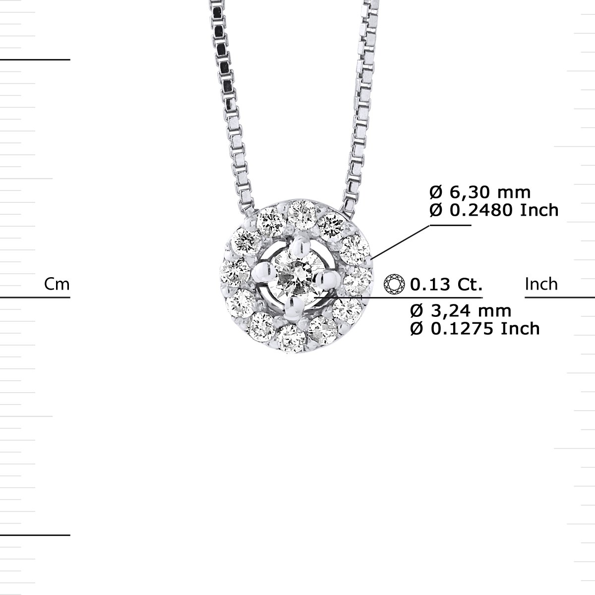 Collier Diamants 0,13 Cts Or Blanc - vue 3