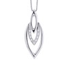 Collier FLAMME Diamants 0,050 Cts Or Blanc - vue V1