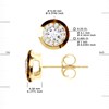 Boucles d'Oreilles Solitaire Diamants 0,50 Cts Serti illusion Or Jaune 18 Carats - vue V3