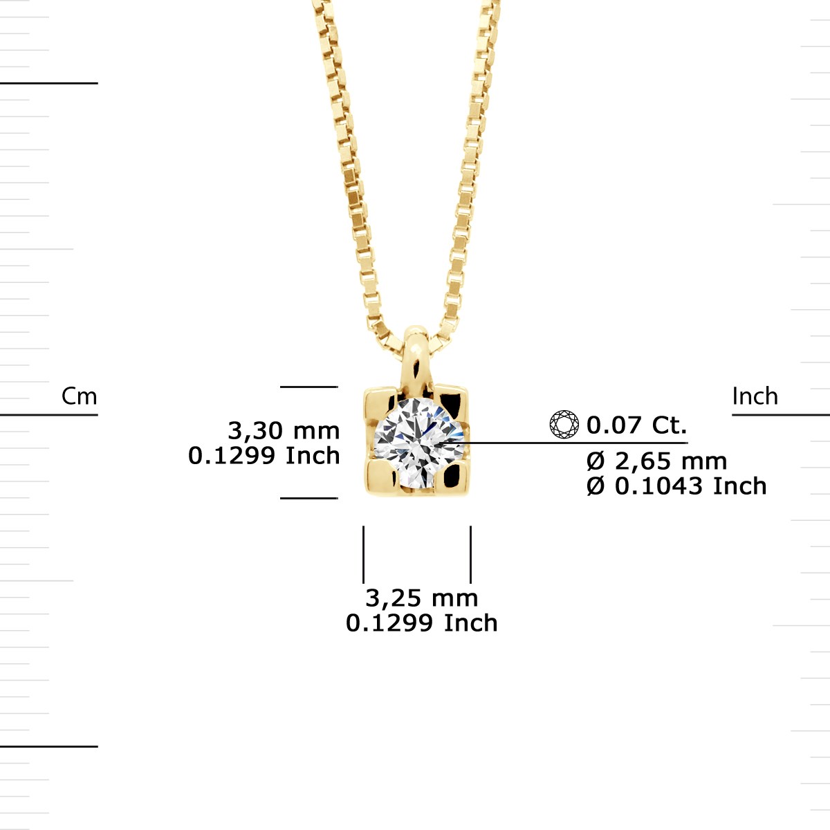 Collier Solitaire Diamant 0,070 Cts Or Jaune 18 Carats - vue 3
