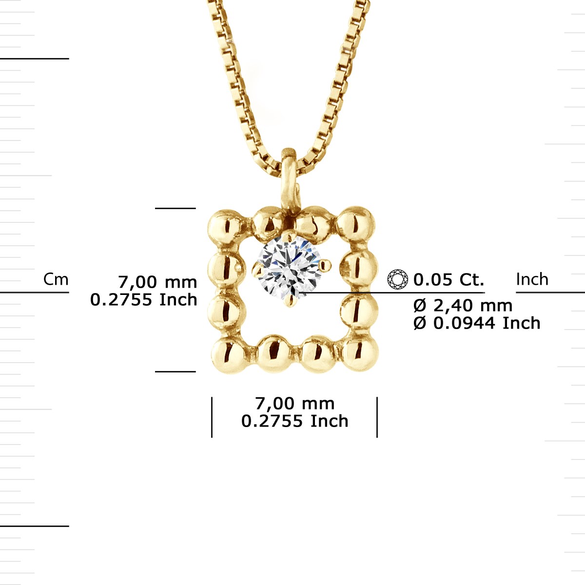 Collier Diamants 0,050 Cts Or Jaune 18 Carats - vue 3