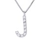 Collier ALPHABET Diamants 0,05 Cts  LETTRE 'J' Or Blanc 18 Carats - vue V1