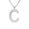 Collier ALPHABET Diamants 0,06 Cts  LETTRE 'C' Or Blanc 18 Carats - vue V1