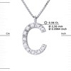 Collier ALPHABET Diamants 0,06 Cts  LETTRE 'C' Or Blanc 18 Carats - vue V3