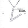 Collier ALPHABET Diamants 0,06 Cts  LETTRE 'V' Or Blanc 18 Carats - vue V3