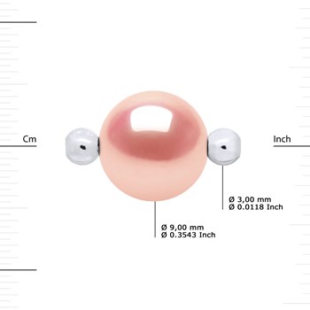 Bracelet LOVE LINK Perle d'Eau Douce Ronde 9-10 mm Rose Lien Nylon Rose Argent 925