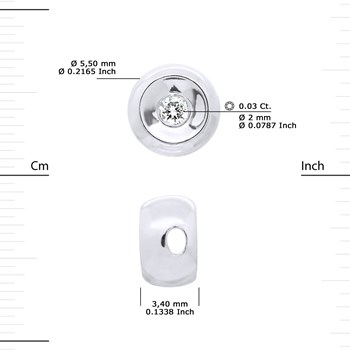 Armband Diamant 0,030 Cts Nylon Transparant Zilver 925