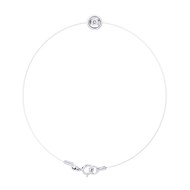 Bracelet Diamant 0,050 Cts Nylon Transparent Argent 925