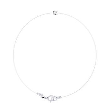 Bracelet Solitaire Diamant 0,030 Cts Nylon Transparent Argent 925