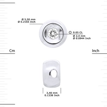 Collier Diamant Naturel serti Clos 0,050 Cts Argent 925