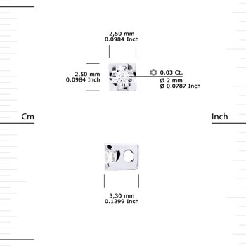 Bracelet Solitaire Diamant Naturel 0,030 Cts Argent 925
