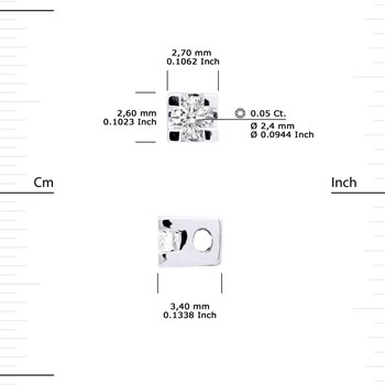 Bracelet Solitaire Diamant Naturel 0,050 Cts Argent 925