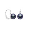Boucles d'Oreilles Perles de Culture Noires et Argent 925 - vue V1