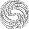 Pendentif Cercle en Argentorné de 137 Cristaux Swarovski Cubic Zirconia Blancs - vue V3