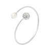 Bracelet Bangle Femme en Argent 925 et Perle de culture et Cristal Blanc - vue V1