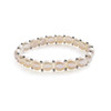 Bracelet Femme Stretch en Perles de culture d'eau douce blanches, forme Bouton - vue V1
