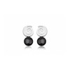 Boucles d'oreilles Pendantes Spirale en Gemstone Grès Noir et Argent 925 - vue V1