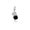 Charms Bead Lunettes en email noir et cristal blanc et Argent 925 - vue V1