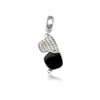 Charms Bead Lunettes en email noir et cristal blanc et Argent 925 - vue V2