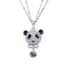 Pendentif Panda orné de cristal de Swarovski Blanc et Black Diamond - vue V1