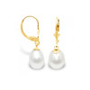 Boucles d'Oreilles Perles de Culture Blanches et or jaune 375/1000 - vue V1