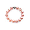 Bracelet en Perles rose et fermoir fleur en Argent 925 - vue V1