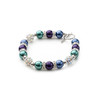 Bracelet 1 Rang en Perles Bleu et Violet, Cristal et Plaqué Rhodium - vue V1