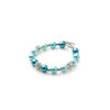 Bracelet 1 Rang en Perles Bleues, Cristal et Plaqué Rhodium - vue V3