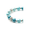 Bracelet 1 Rang en Perles Bleues, Cristal et Plaqué Rhodium - vue V4