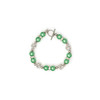 Bracelet 1 Rang en Perles Vertes, Cristal et Plaqué Rhodium - vue V2