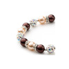 Bracelet 1 Rang en Perles Marron, Cristal et Plaqué Rhodium - vue V4