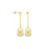 Boucles d'Oreilles Pendantes Perles de Culture Dorées et or jaune 750/1000 - vue V1