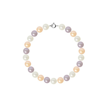 Bracelet Femme Perles de culture d'eau douce Multicolores AA et Fermoir Or Blanc 750/1000