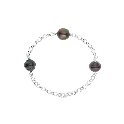 Bracelet perles de culture pêche fermoir argent 925