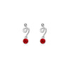Boucles d'oreilles Serpent orné de cristaux de Swarovski Rouge et Plaqué Or Blanc - vue V1