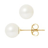 Boucles d'Oreilles Perles de Culture d'eau douce Blanches 7.5 mm et or jaune 750/1000 - vue V2