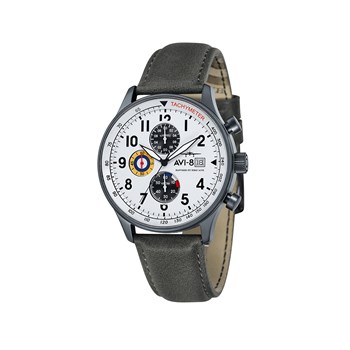 Montre homme quartz japonais chronographe AVI-8 - Bracelet cuir véritable - Date