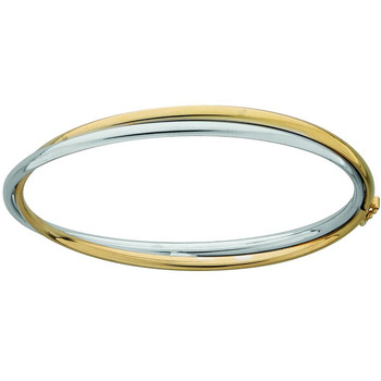 Bracelet jonc Brillaxis bicolore or 9 carats