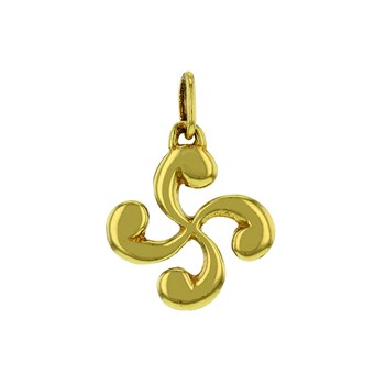 Pendentif Croix basque or jaune
diamètre 16mm