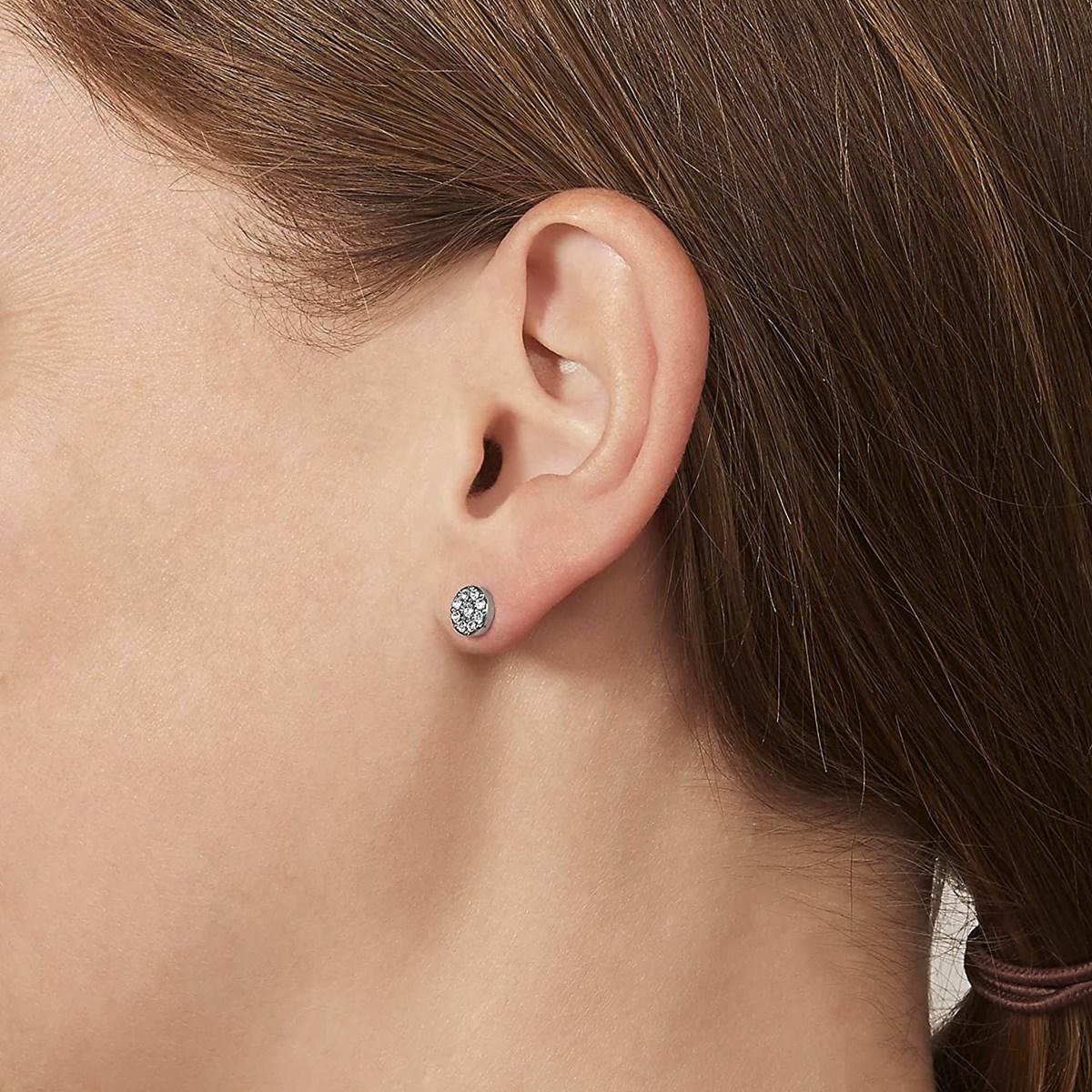 Boucles d'oreilles Fossil disques empierrés - vue 2