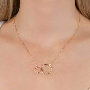 Collier Brillaxis double anneaux doré